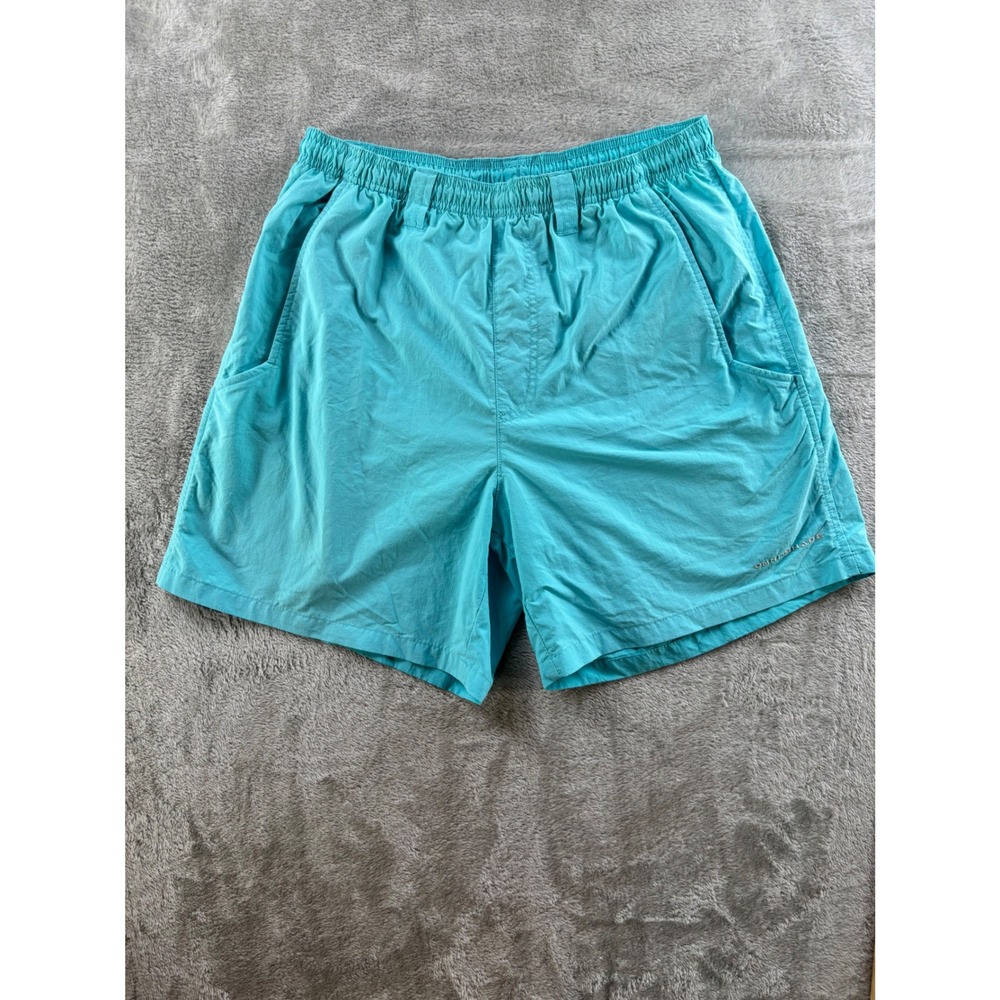 Columbia Swim Trunks Mens Small Teal Blue Mesh‎ Lined Elastic Waist Swim Shorts